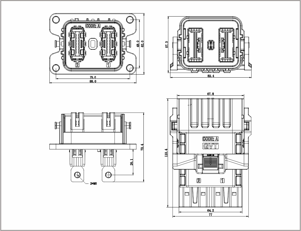 高压连接器 HV6-2PIN
